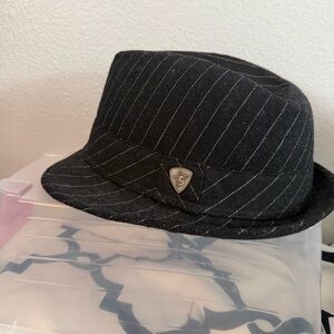 SHEIN Black Pinstripe Fedora Hat